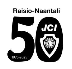 Raisio-Naantalin Nuorkauppakamarin 50-vuotis juhlalogo